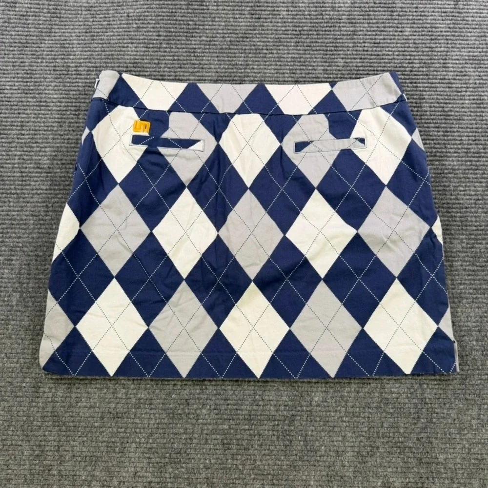 Loudmouth Ladies Golf Skort Women 16 Nevada Wolf Pack Argyle Navy White Grey‎